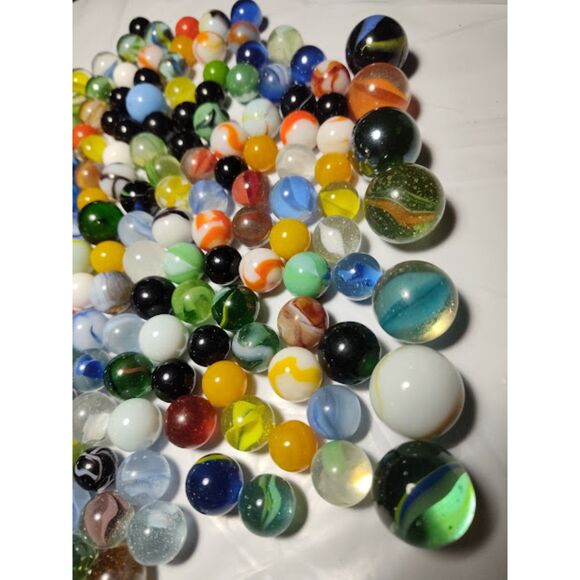 Lot of 224 Vintage Marbles Small Medium & Large Cat's Eye - Picture 5 of 16